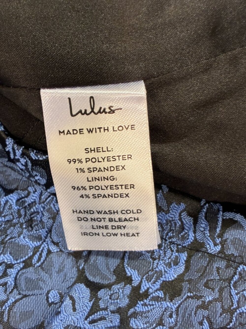 LULUS Sophisticated Celebration Mini Dress Sleeveless Floral Jacquard Blue L - Picture 12 of 14
